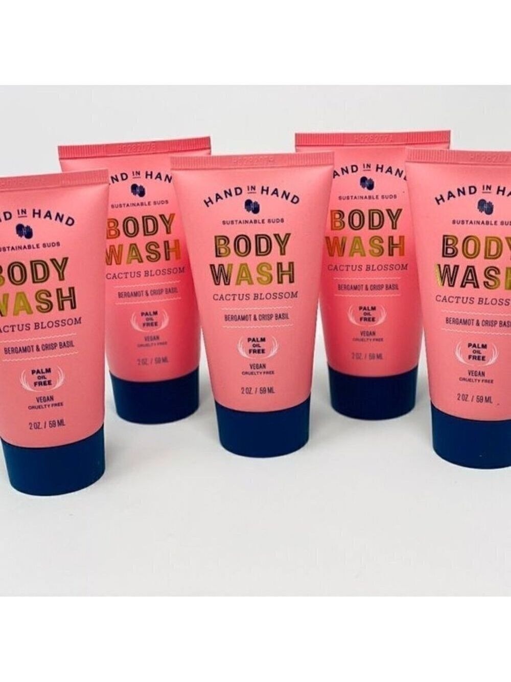10 pack Hand In Hand- Body Wash- 2 oz each Cactus Blossom Bergamont/Basil Body